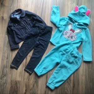 Jean jacket w/ jean leggings & matching bunny set